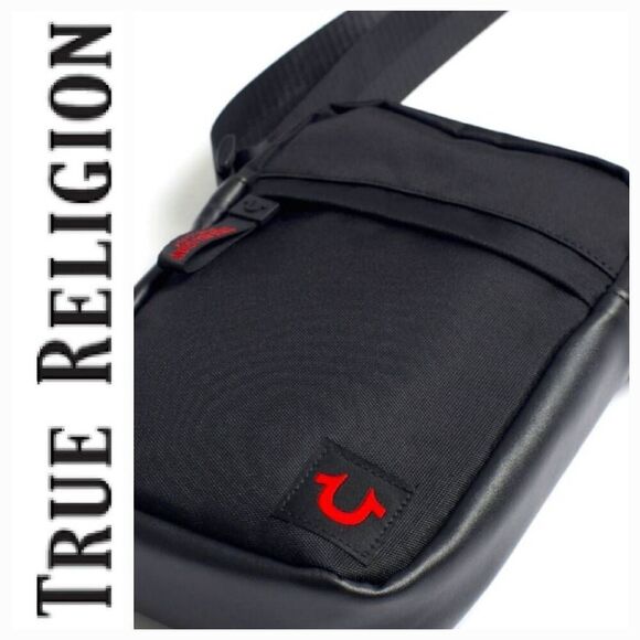 True Religion Black Messenger Bag NWOT. - Picture 1 of 12